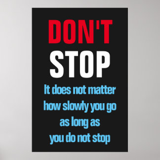 Poster N'arrêtez pas le succès Motivationnel Inspirationn