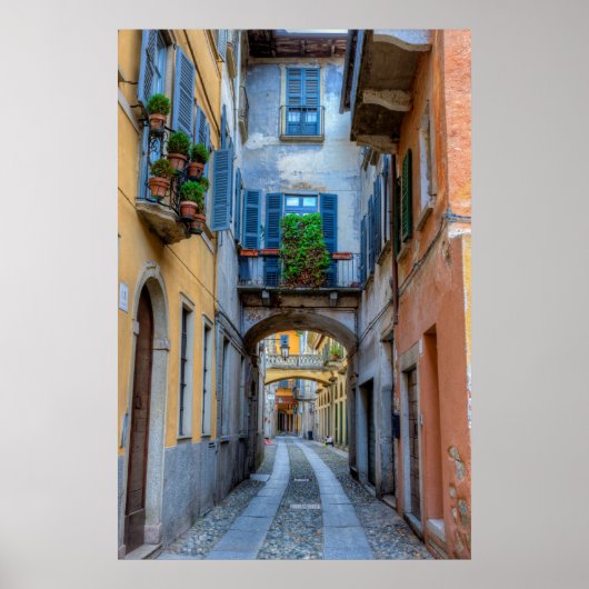 Poster Narrow city street, Italy (Devant)