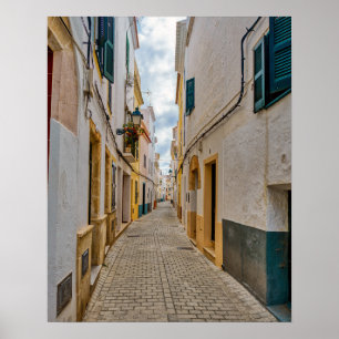 Poster Narrow street in Ciutadella - Menorca, Spain