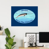 Poster Narwhal - Sauvez La Licorne (Bureau à domicile)