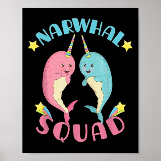Poster Narwhal Squad Cute Kawaii Narwhals (Devant)