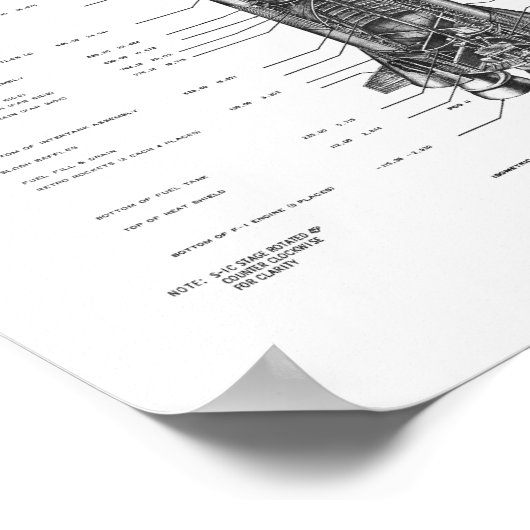 Poster NASA Apollo Saturn V Rocket Blueprint (Coin)