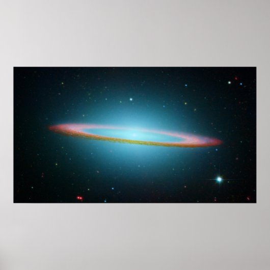 Poster NASA - La galaxie Sombrero dans la lumière infraro (Devant)