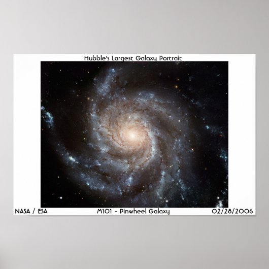 Poster NASA / M101 Pinwheel Galaxy (Devant)