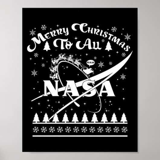 Poster Nasa Merry Christmas To All Ugly Sweater Logo With (Devant)