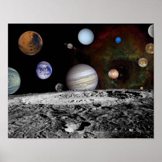 Poster NASA Nouveau système solaire (Devant)