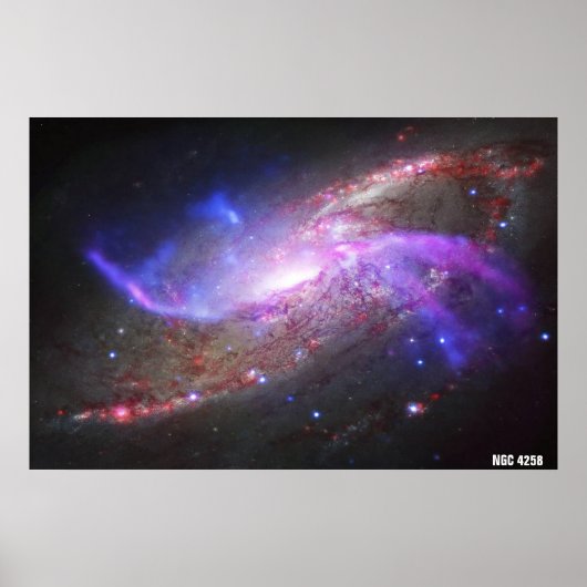 Poster NASA / Pyrotechnie galactique / NGC 4258 / (Devant)