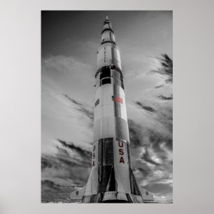 Poster NASA Saturn V - USA Color Splash