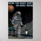 Poster NASA Space Exploration Work the Night Shift on (Devant)