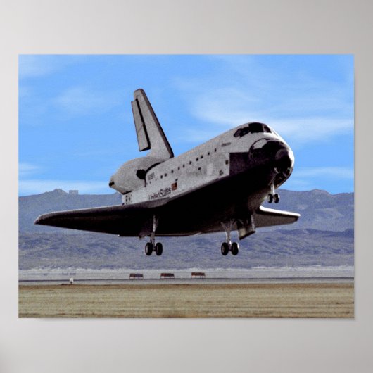 Poster NASA Space Shuttle Atlantis Landing Edwards AFB (Devant)