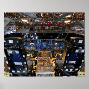 Poster NASA Space Shuttle Endeavour Flight Deck Cockpit