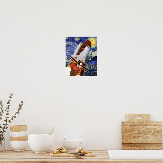 Poster NASA Space Shuttle Launch Van Gogh Starry Night Po (Cuisine)