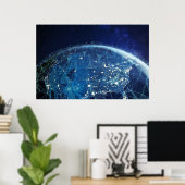 Poster NASA / Terre / Lumière nocturne universelle (Bureau à domicile)