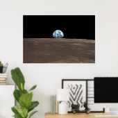 Poster NASA / Vue de la Terre depuis la lune / (Bureau à domicile)