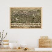 Poster Nashua NH panoramique birdseye view 1883 (Cuisine)