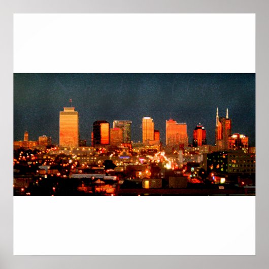 Poster - Nashville Skyline au coucher du soleil (Devant)