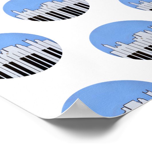 Poster Nashville Skyline Piano Music Record Imprimer l'af (Coin)