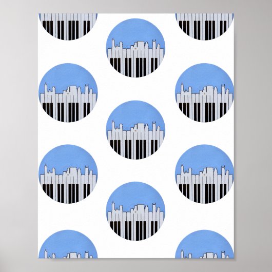 Poster Nashville Skyline Piano Music Record Imprimer l'af (Devant)