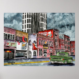Poster nashville tennessee country music capital art