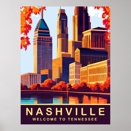 Poster Nashville, Tennessee, États-Unis, Travel (Devant)