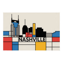 Nashville Tennessee Skyline Modern Art
