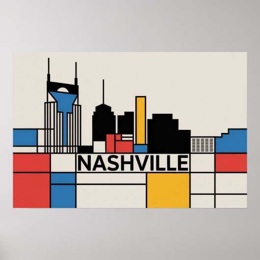 Poster Nashville Tennessee Skyline Modern Art (Devant)