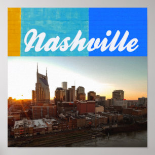 Poster Nashville Tennessee Ville Paysage magnifique
