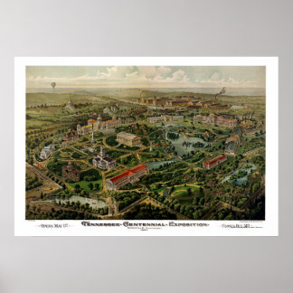 Poster Nashville, TN Carte panoramique - 1897