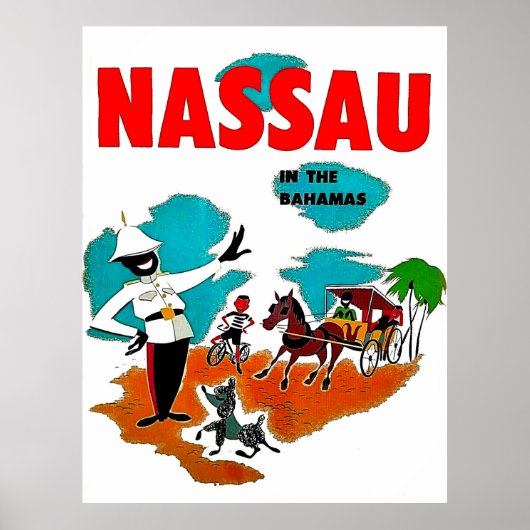 Poster Nassau aux Bahamas, voyage vintage (Devant)