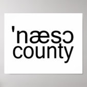 Poster Nassau Comté Long Island Orthographe phonétique (Devant)