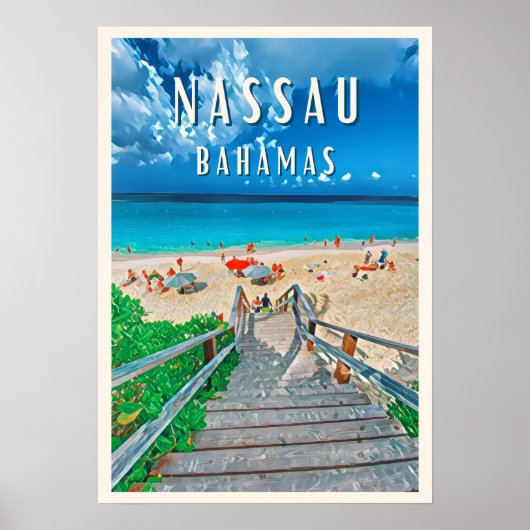 Poster Nassau : L'île paradisiaque des Bahamas (Devant)