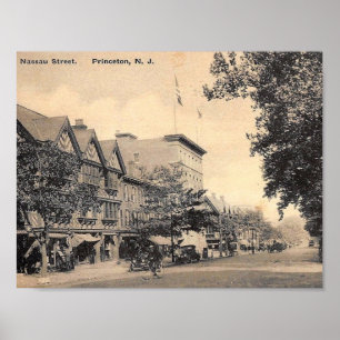 Poster Nassau St, Princeton, New Jersey, Vintage
