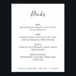 Poster Natasha Black Dracks Menu Rustic Mariage Sign<br><div class="desc">Cet élégant panneau mariage de boissons permet à vos invités de connaître le menu du bar. Il présente un script de calligraphie rustique, noir, écrit à la main et une typographie propre pour un look chic, moderne et minimaliste. Conçu pour correspondre à notre collection de mariages Natasha. N'oubliez pas de...</div>