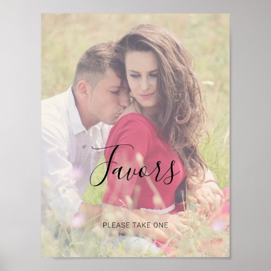 Poster Natasha Rustic Script Favors Panneau de Mariage Ph (Devant)