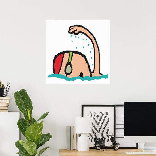 Poster Natation (Bureau à domicile)