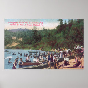 Poster Natation et navigation sur la rivière russe