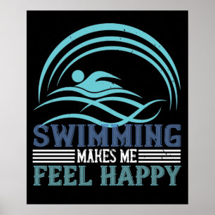 Poster Natation - La natation me rend heureux