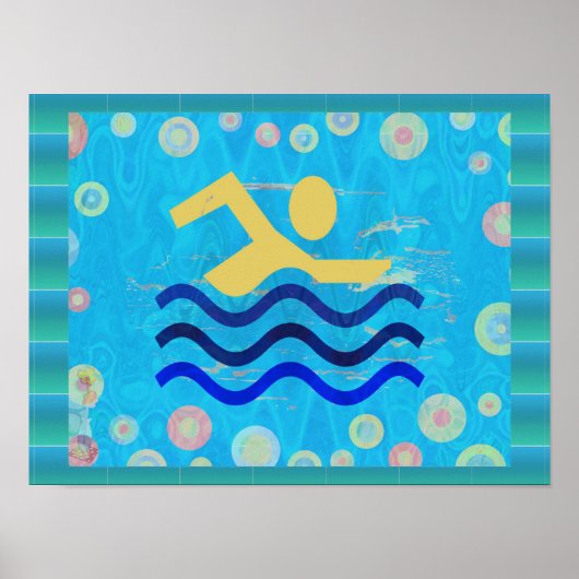 Poster Natation : Les Temps Chauds Refroidissent l'Espri (Devant)