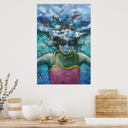 Poster Natation sous l'eau (Cuisine)