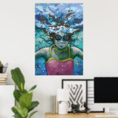 Poster Natation sous l'eau (Bureau à domicile)