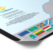 Poster Nations d'Europe Carte des nations (en français) (Coin)