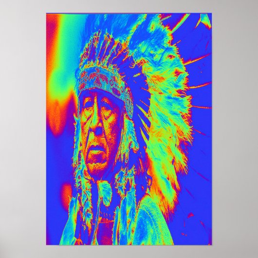 Poster Native American Chief Pop Art (Devant)
