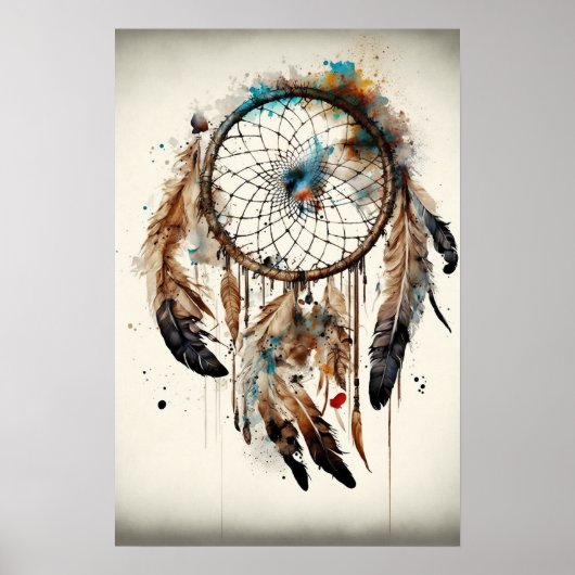 Poster Native American Dreamcatcher Art Imprimer l'affich (Devant)