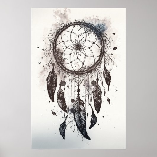 Poster Native American Dreamcatcher Art Imprimer l'affich (Devant)