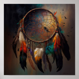 Poster Native American Dreamcatcher Art Imprimer l'affich