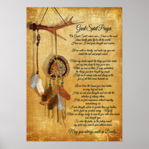 Poster Native American Great spirit Prayer