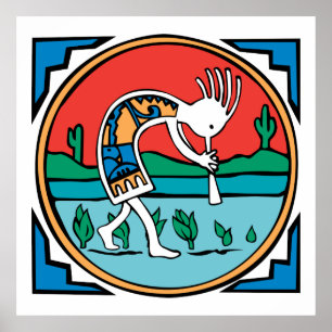 Poster Native American Indian Kokopelli