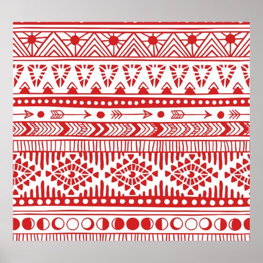 Poster Native American : Red Ink Doodle. (Devant)