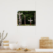 Poster Native American totem poles, Vancouver, British (Cuisine)