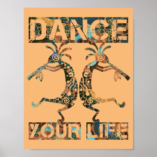 Poster Native Americans Kokopelli - Dance Your Life 1 (Devant)
